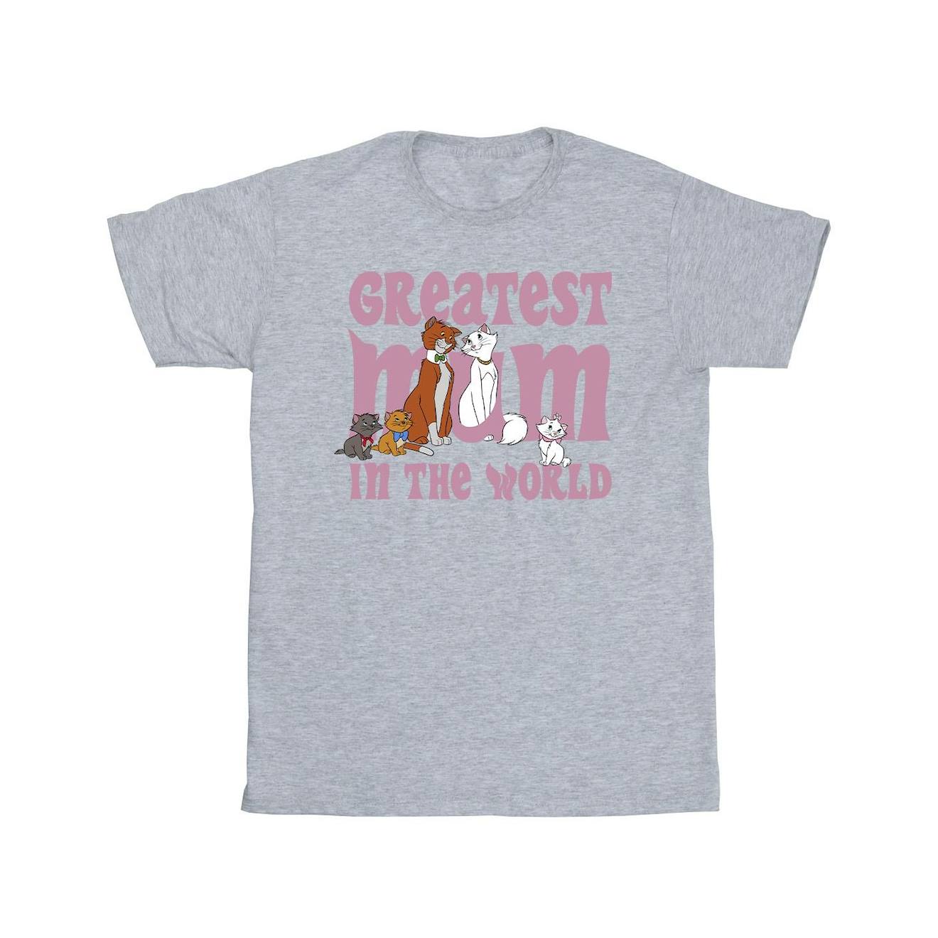 T-shirt The Aristocats Greatest Mum Coton Disney Gris Chiné