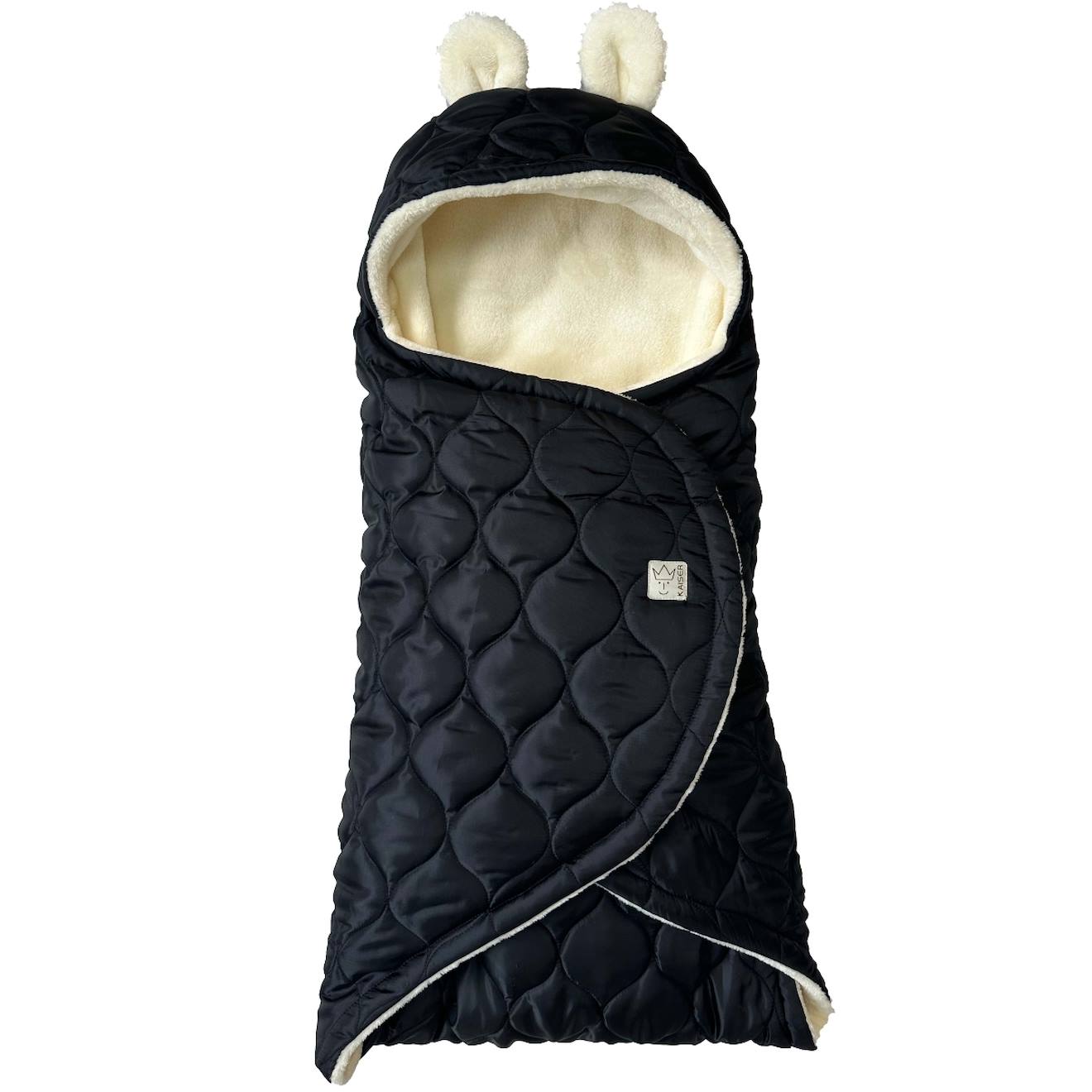Couverture Nomade Pour Bébé Noir, Crème