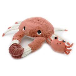 Jouet-Peluche cassecou le crabe et son bébé terracotta (39 cm)