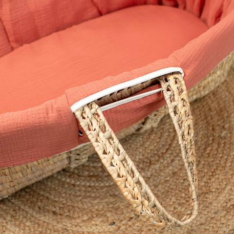 Habillage de couffin en gaze de coton jeanne Beige+Blanc+Bleu+Camel+Écru+Gris clair+Rose+Terracotta+Vert de gris 40 - vertbaudet enfant 