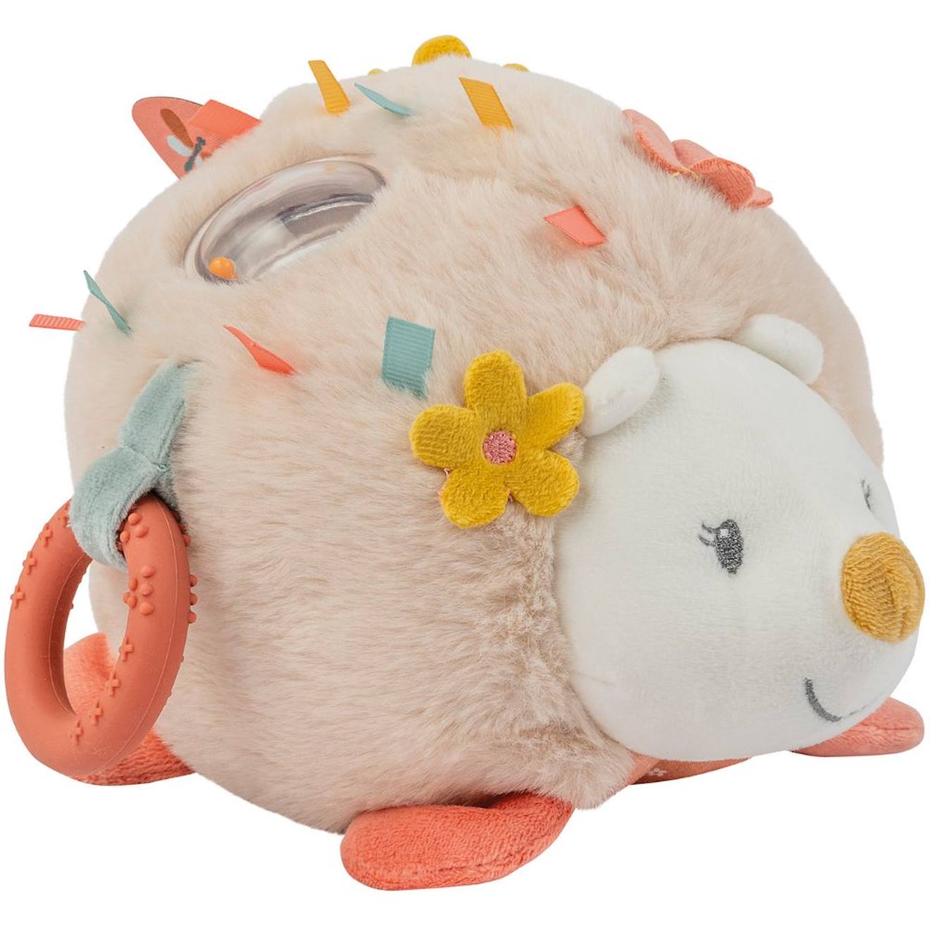 Peluche D'activités Zoé Le Hérisson Beige, Rose, Jaune