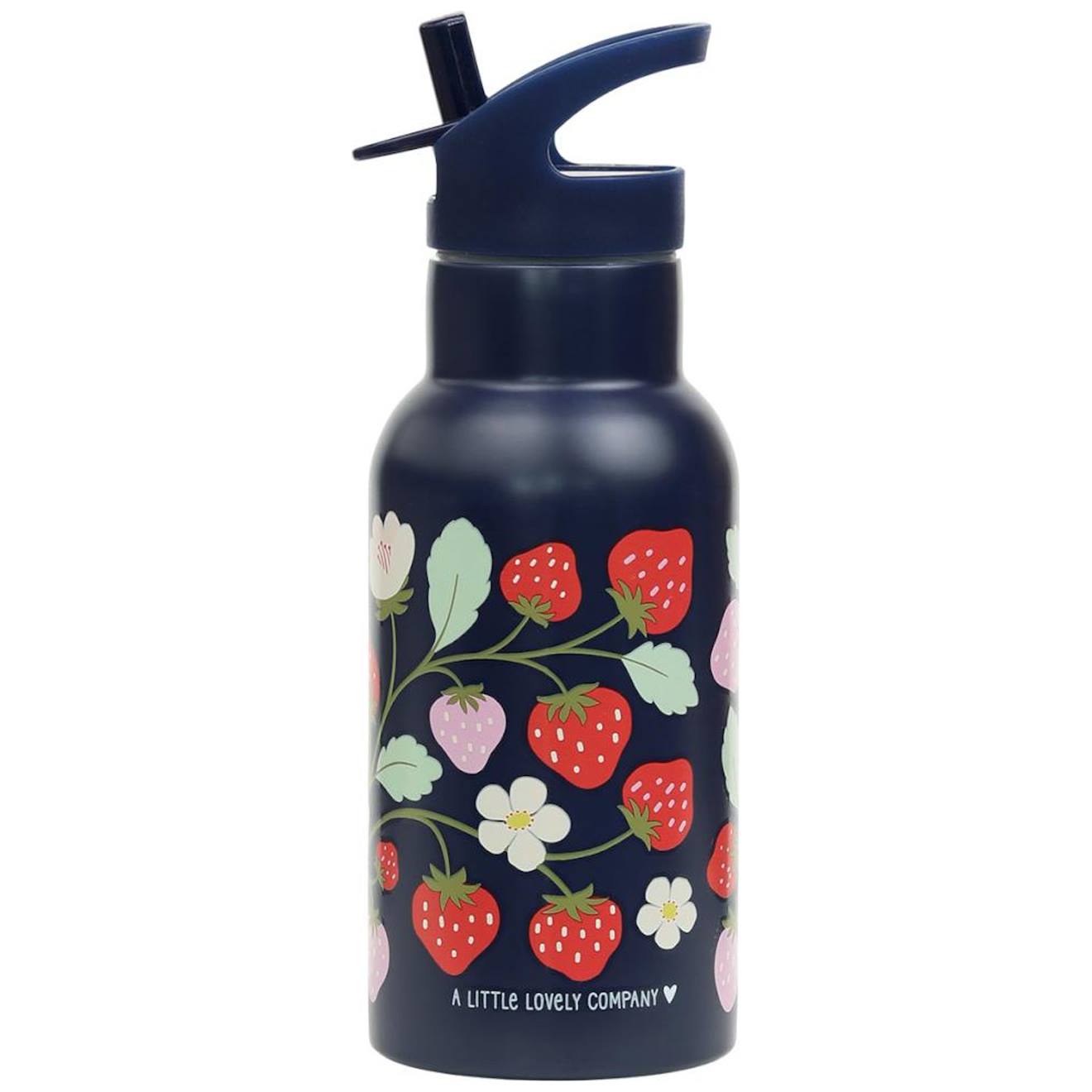 Gourde Isotherme Fleurs Roses Noir, Rouge, Bleu