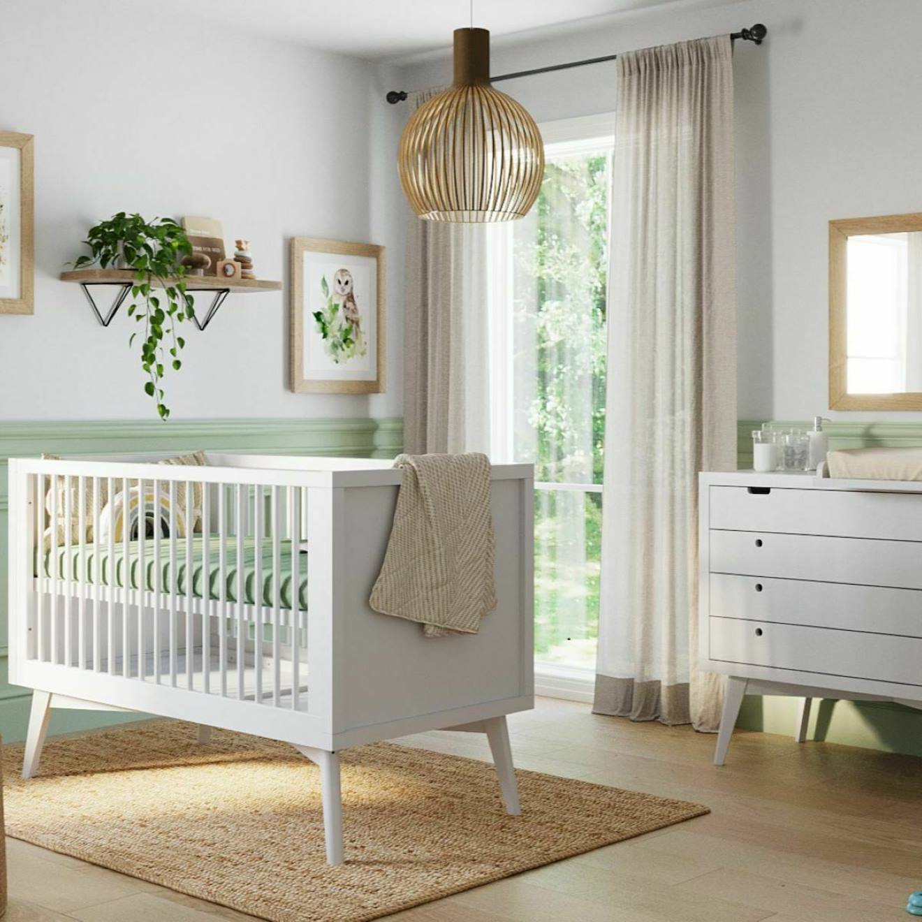 Chambre Complète Montessori Bébé Bois Massif Marley Blanc