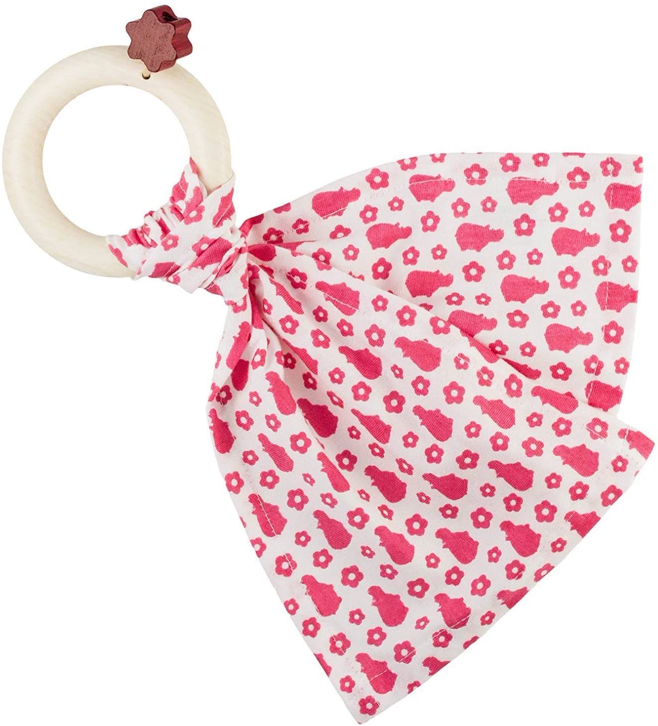 Hochet Doudou Bib0+ Rose Rose