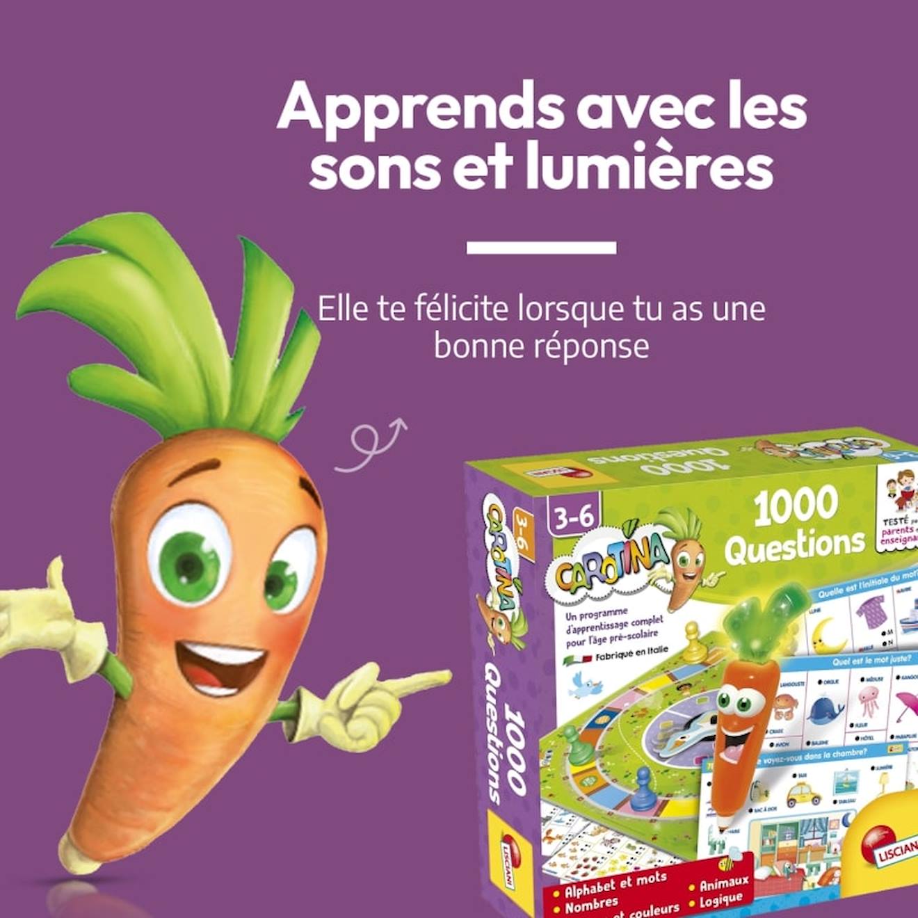 Lisciani Carotina Encyclopédie Des Animaux - Valisette éducative 3-6 Ans Avec Stylo Parlant Lumineux