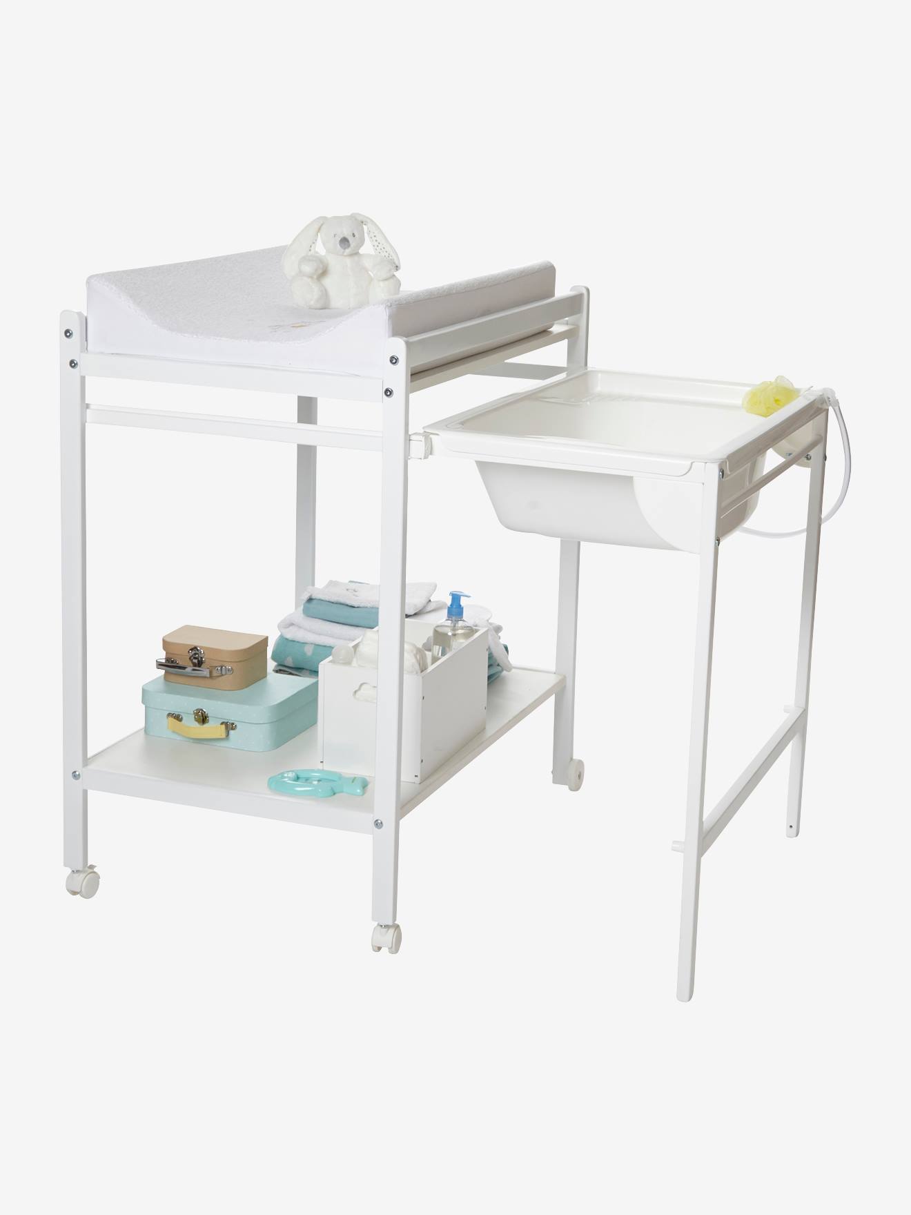 Table à langer avec baignoire intégrée MagicTub blanc (Vertbaudet) - Image 1