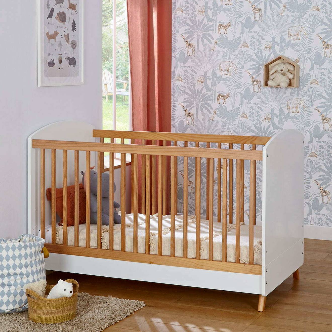 Lit Bébé Évolutif Kombu Blanc Et Noisette