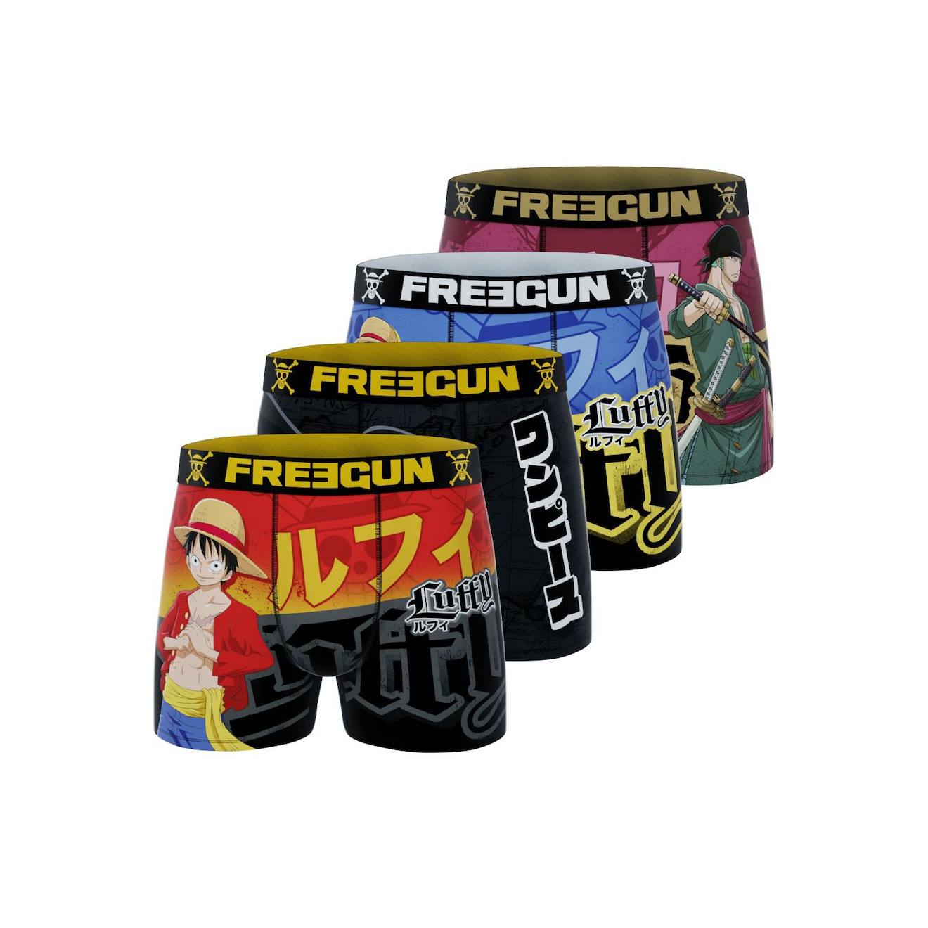 Lot De 4 Boxers One Piece Rouge/noir/bleu/violet