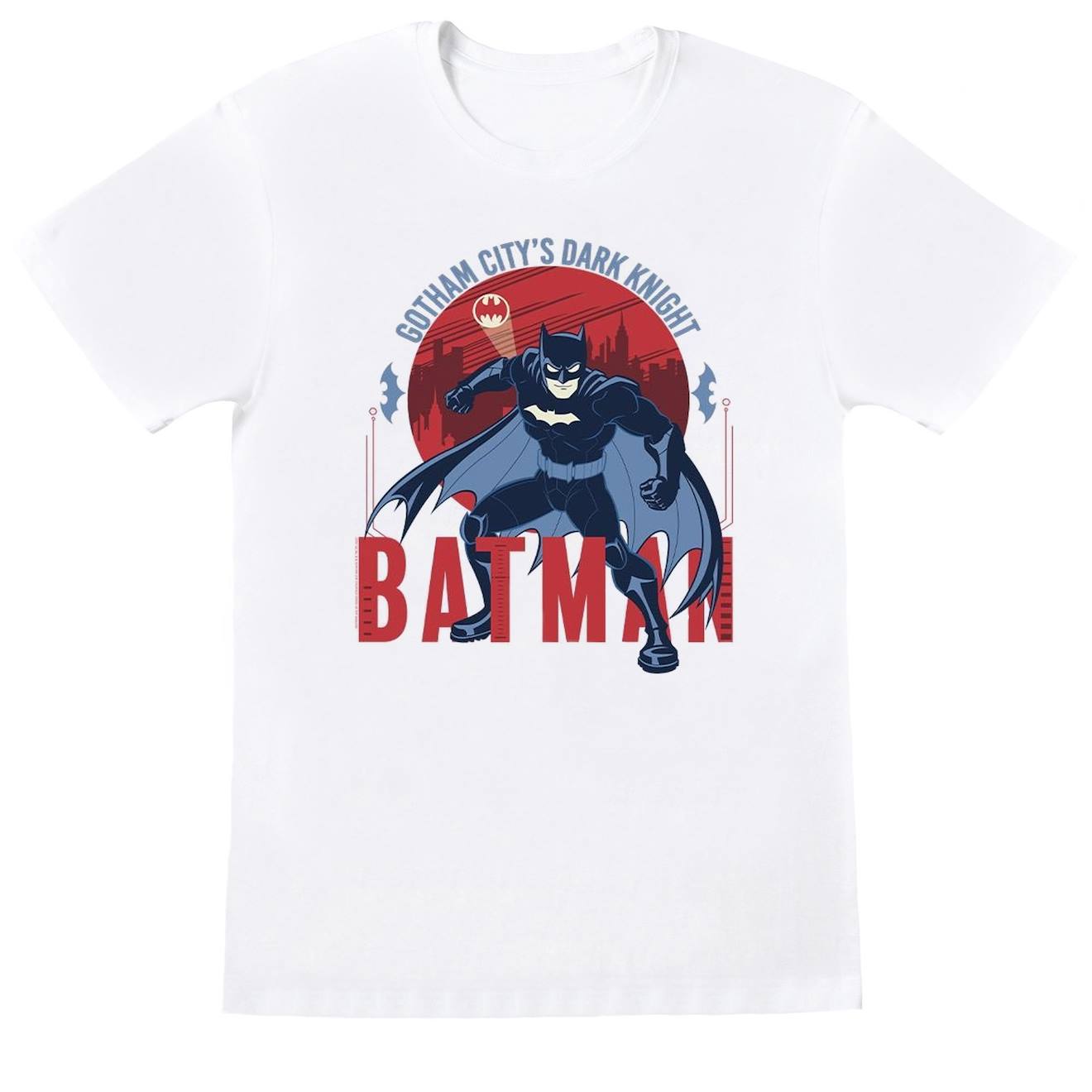 T-shirt Coton Dc Comics Gotham City Blanc