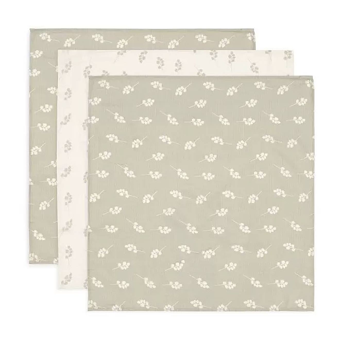 Lot De 3 Langes Gaze De Coton Small Twig Vert