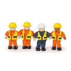 Jouet-Jeux d'imagination-Véhicules, garages, circuits et trains-Figurines en bois bâtisseurs