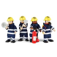 Jouet-Jeux d'imagination-Figurines en bois pompiers