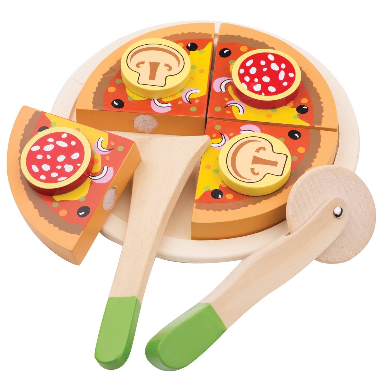 Pizza Salami En Bois À Couper Beige
