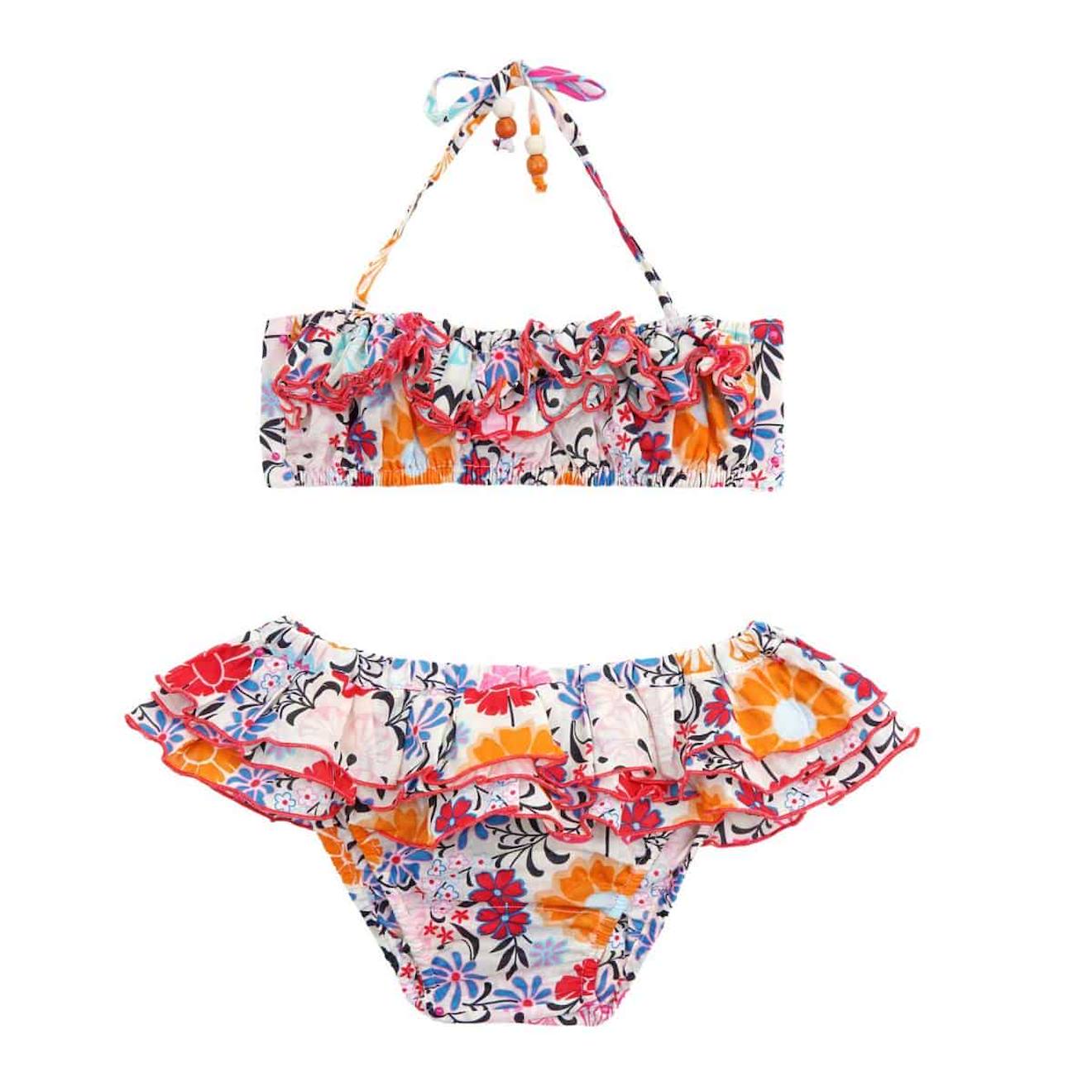 Maillot de bain 2 pièces fleuri hawaï swan fleurs hawaï
