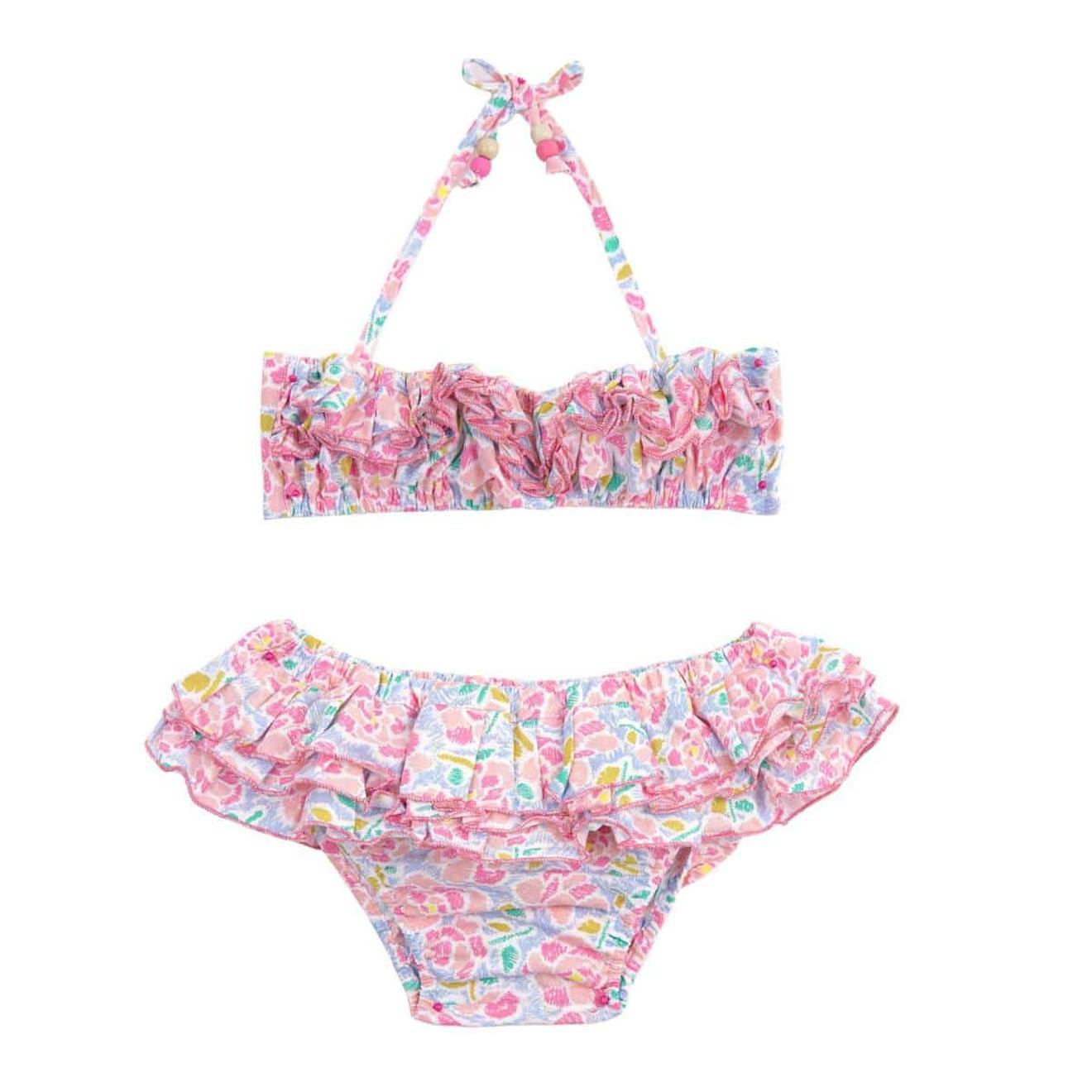 Maillot De Bain 2 Pièces Fleuri Liberty Swan Rose Pastel