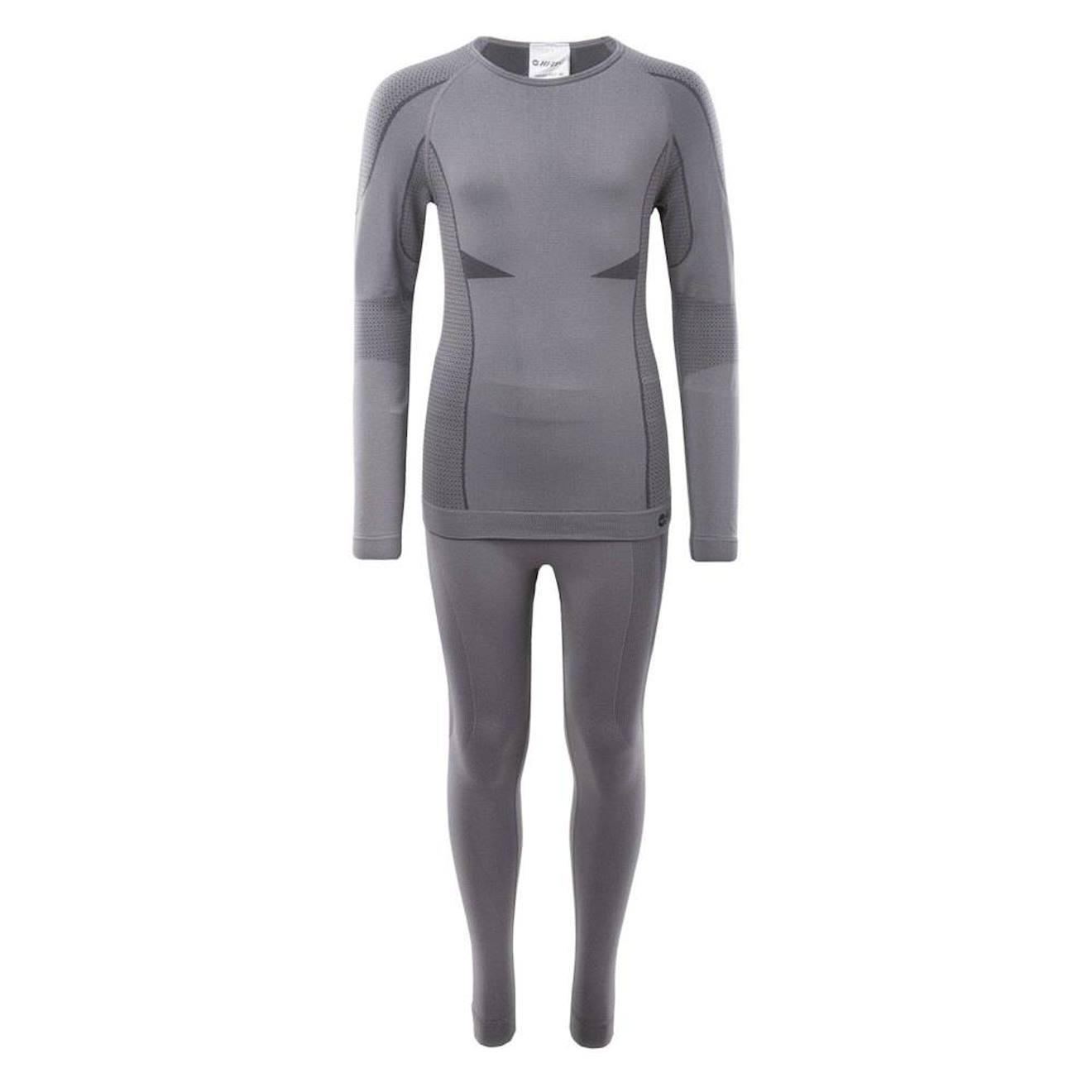 Ensemble Sous-vêtements Thermiques Polyester Hikro Gris / Gris Foncé