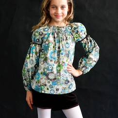 Blouse intersaison fleurie   liberty   col smocks  chimene  - vertbaudet enfant