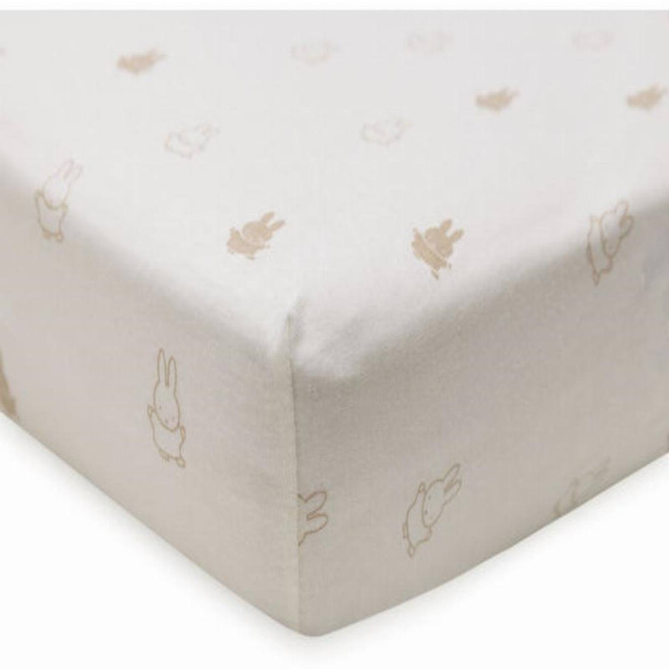 Drap Housse Jersey Happy Miffy En Coton Beige (Jollein) - Image 1