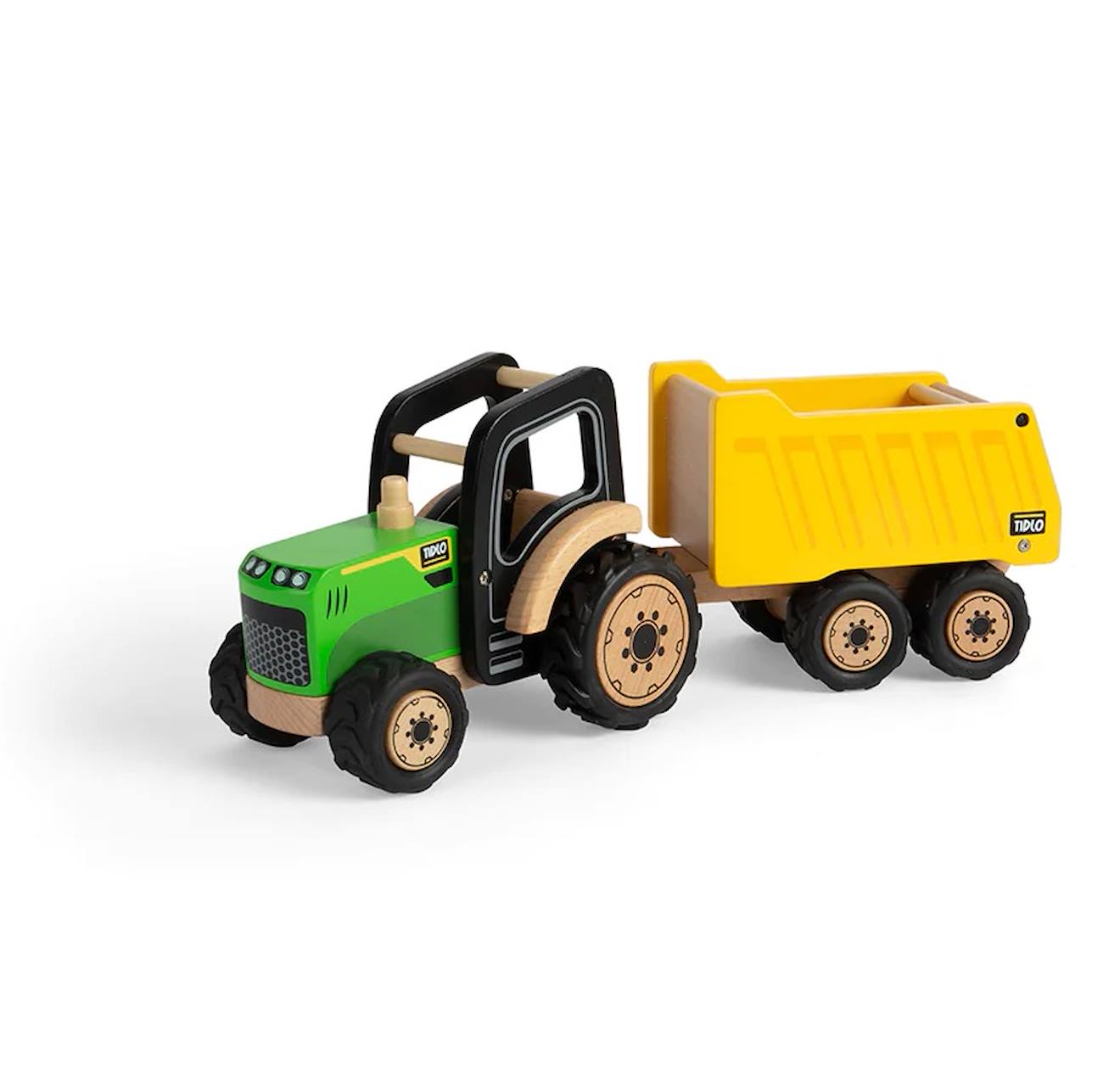 Tracteur Et Remorque En Bois Vert