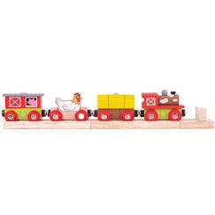 Jouet-Jeux d'imagination-Train en bois ferme