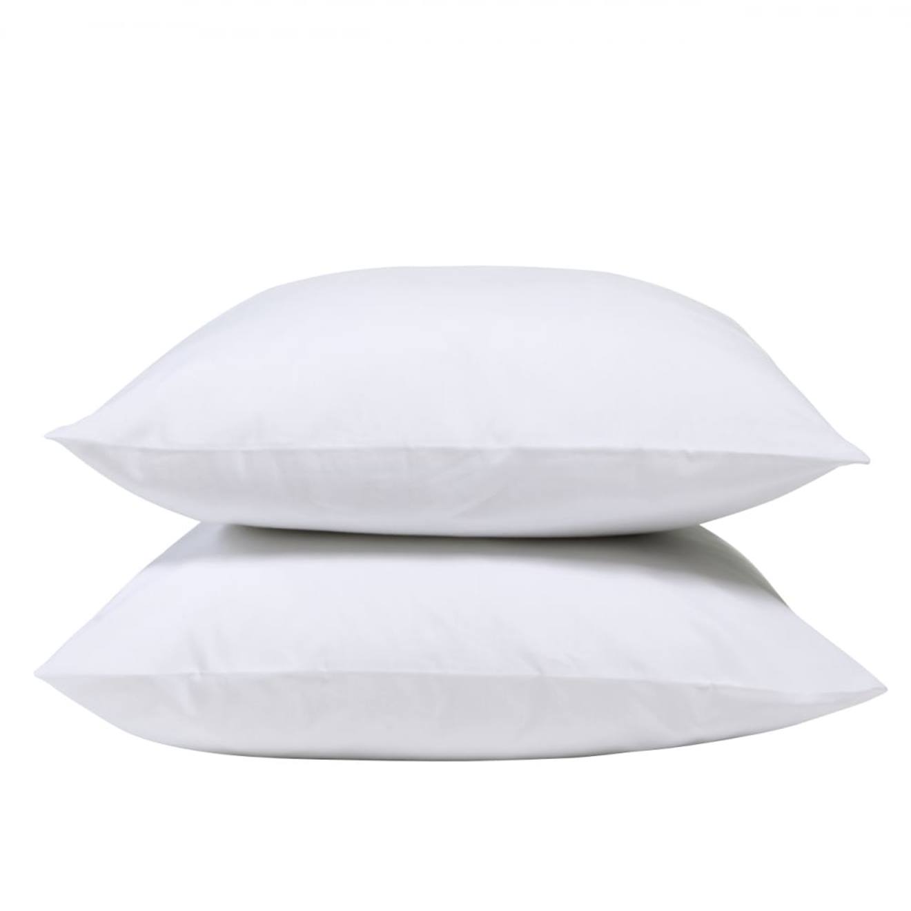 Lot De 2 Taies D'oreiller Percale De Coton Blanc
