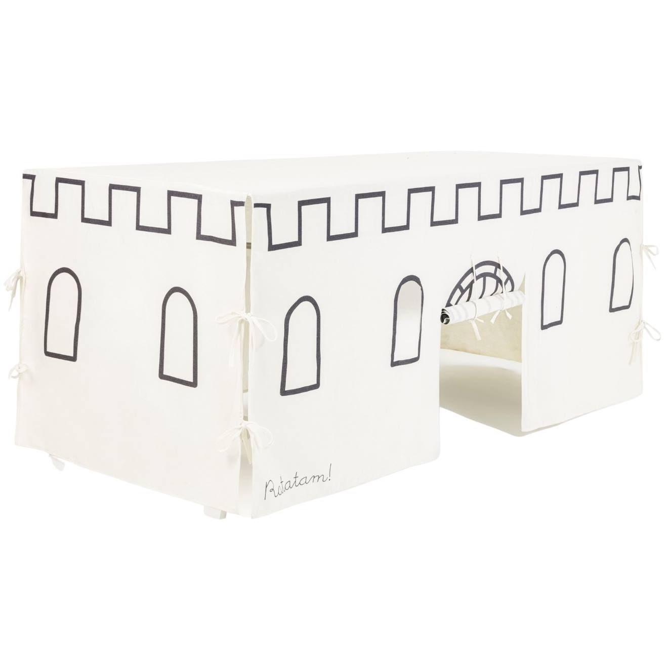Cabane De Table Château Noir Et Beige (90 X 200 Cm) Ecru, Noir (Ratatam) - Image 1