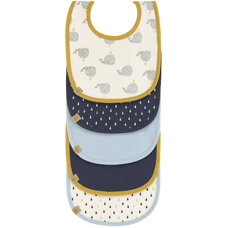 Lassig - Lot De 5 Bavoirs En Éponge Imperméable Jaune/bleu