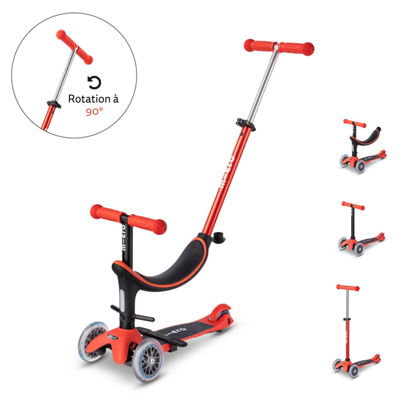 Trottinette Évolutive Mini Micro 3en1 Révolution Rouge