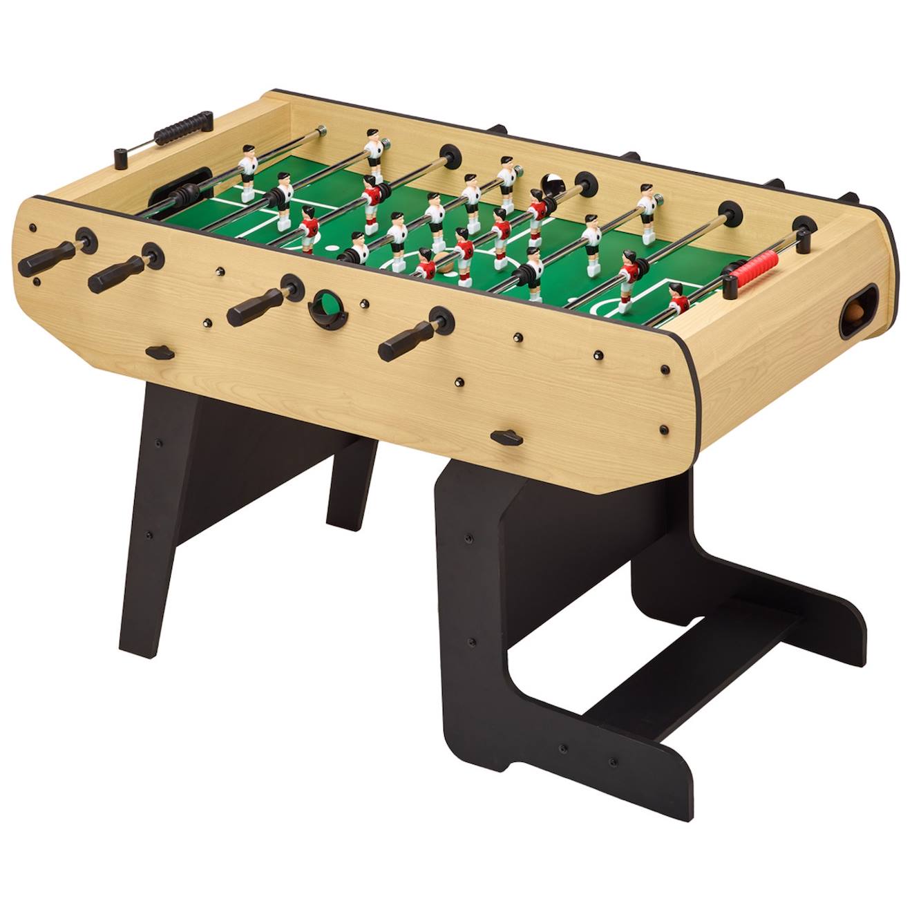 Kangui Baby-foot Pliable - Barres Télescopiques - Robuste - 2 À 4 Joueurs - 3 Balles Liège Inclues Marron