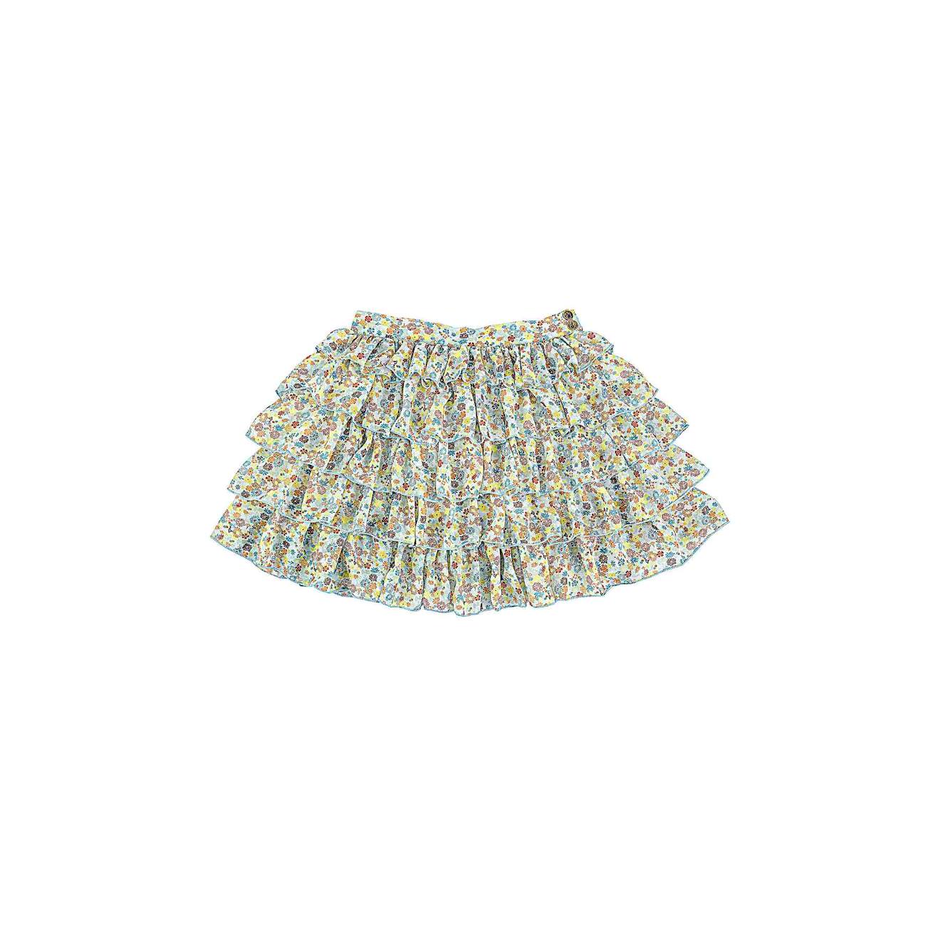 Jupe À Volants Fleurie Liberty Ruffle Rose
