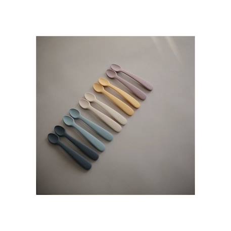 Lot de 2 cuillères silicone Beige, vert+Bleu+Ecru+Jonquille+Stone/cloudy mauve 15 - vertbaudet enfant 