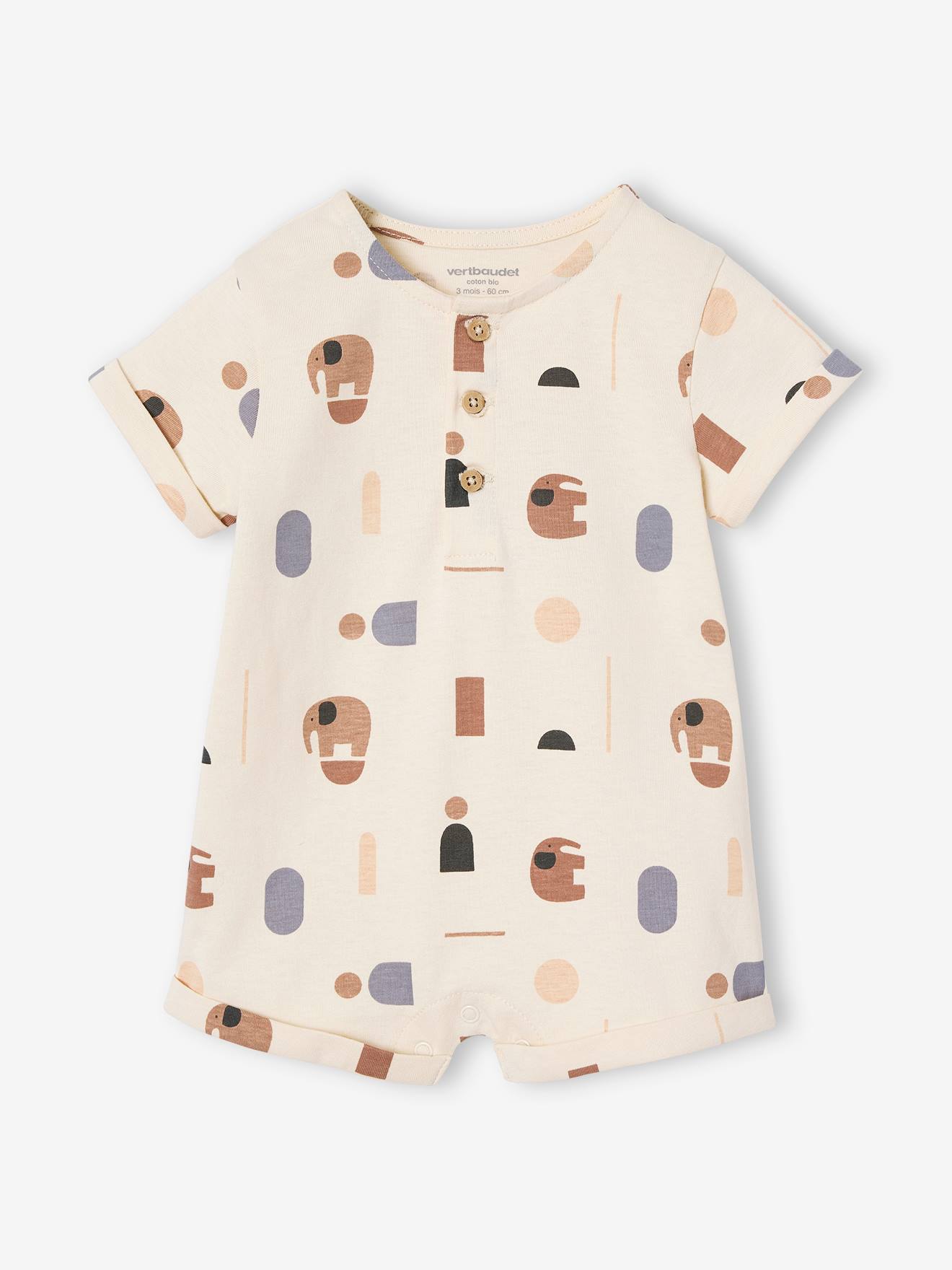 Combishort imprimé bébé vanille
