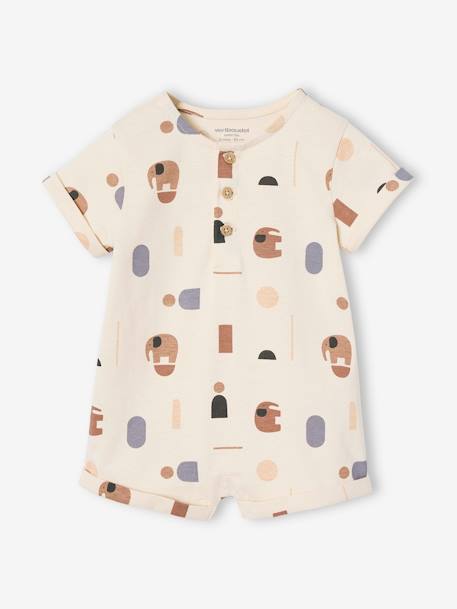 Bébé-Salopette, combinaison-Combishort imprimé bébé