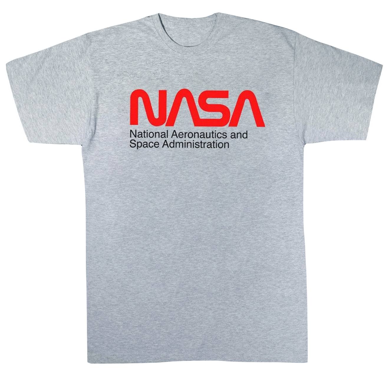 T-shirt Coton Nasa Aeronautics And Space Gris Chiné