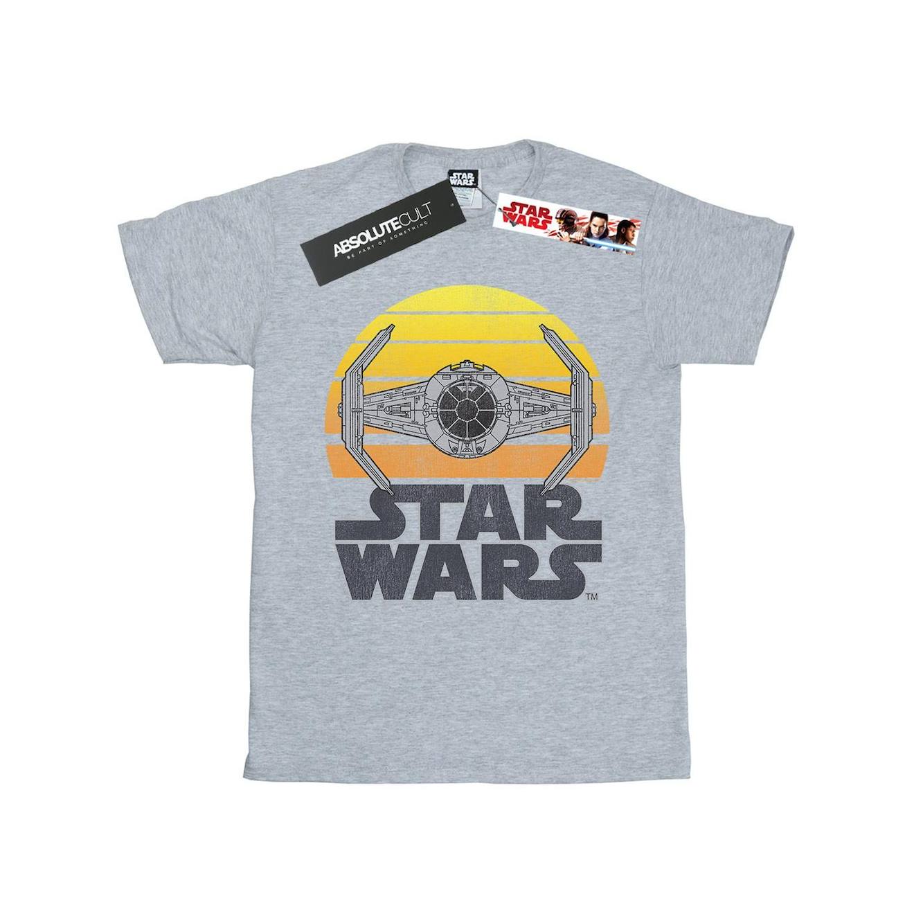 T-shirt Coton Star Wars Tie Fighter Gris Chiné