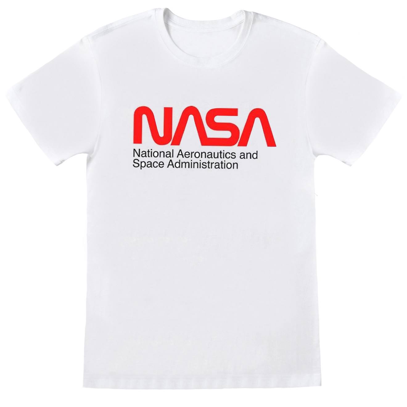 T-shirt Coton Nasa Aeronautics And Space Blanc