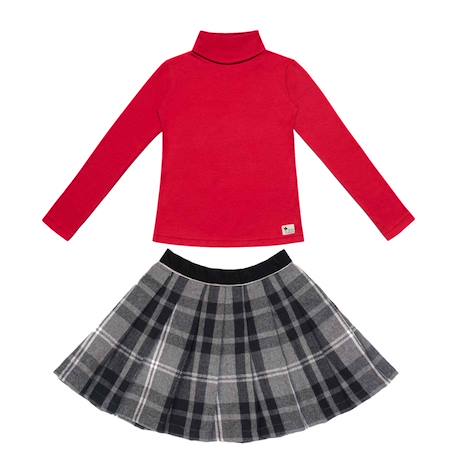Ensemble   jupe plissée tartan  & pull col roulé  - vertbaudet enfant