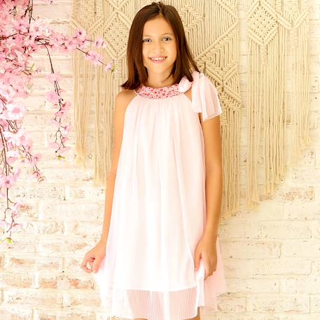 Fille-Robe-Robe cérémonie   voile  col liberty  alizee
