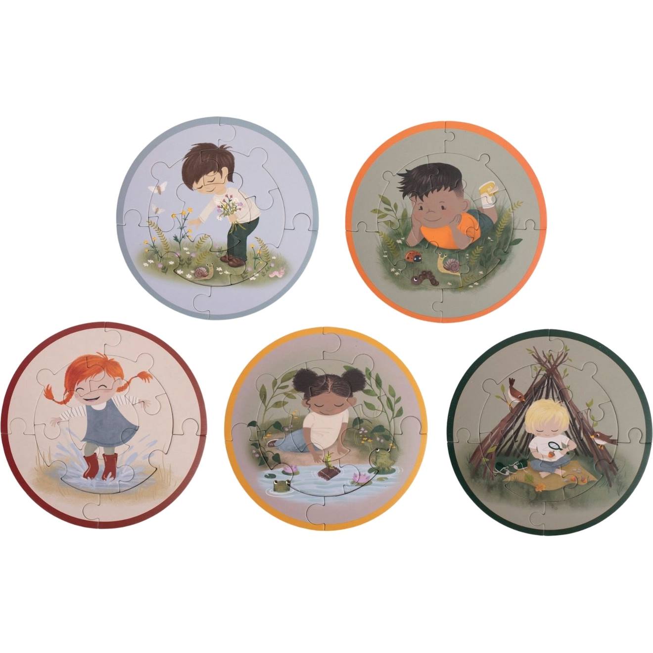 Ensemble De 5 Puzzles Petits Aventuriers Multicolore