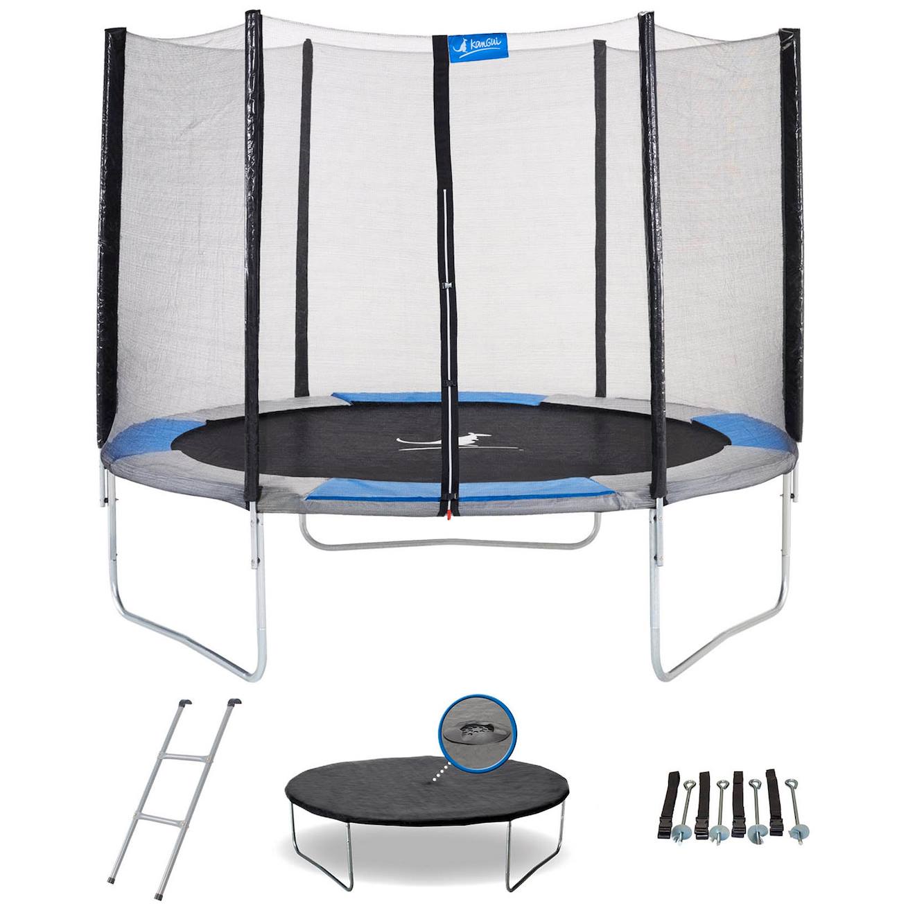 Trampoline Rond Ø300cm Avec Filet, Échelle, Bâche Et Kit D'ancrage - Ralli 300 Bleu