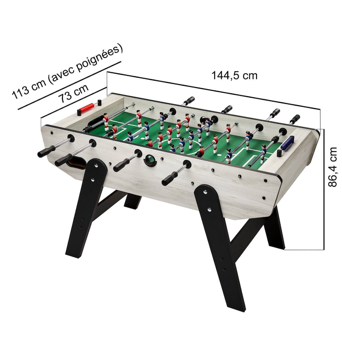 Table De Baby-Foot HOMASIS 2 En 1 Pour Enfants Et Adultes - Pieds Amovibles, 14 Kickers, 2 Balles & Compteurs - Idéal Fêtes Famille