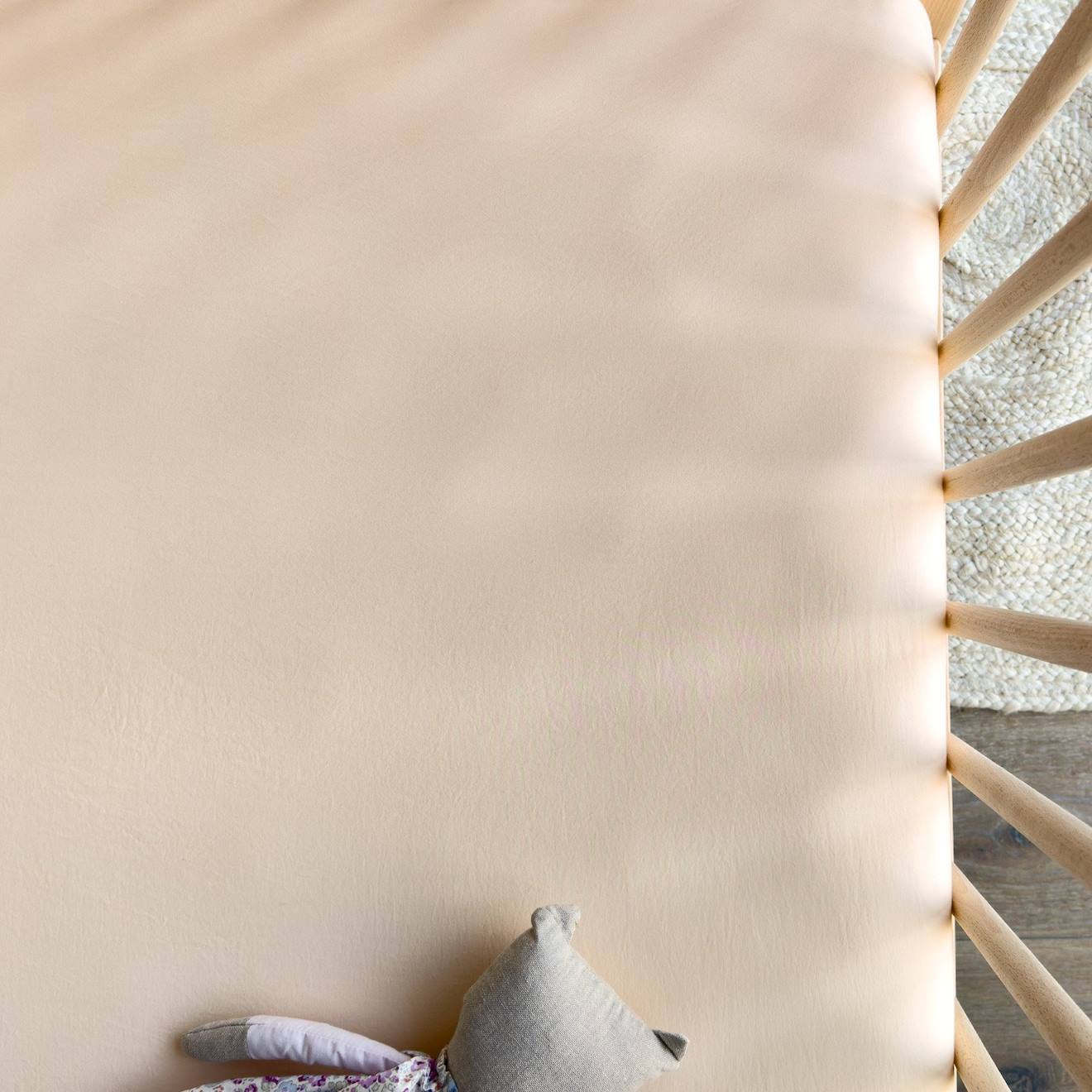 Drap Housse Pur Coton Bio Pour Lit Bébé Rose Nude