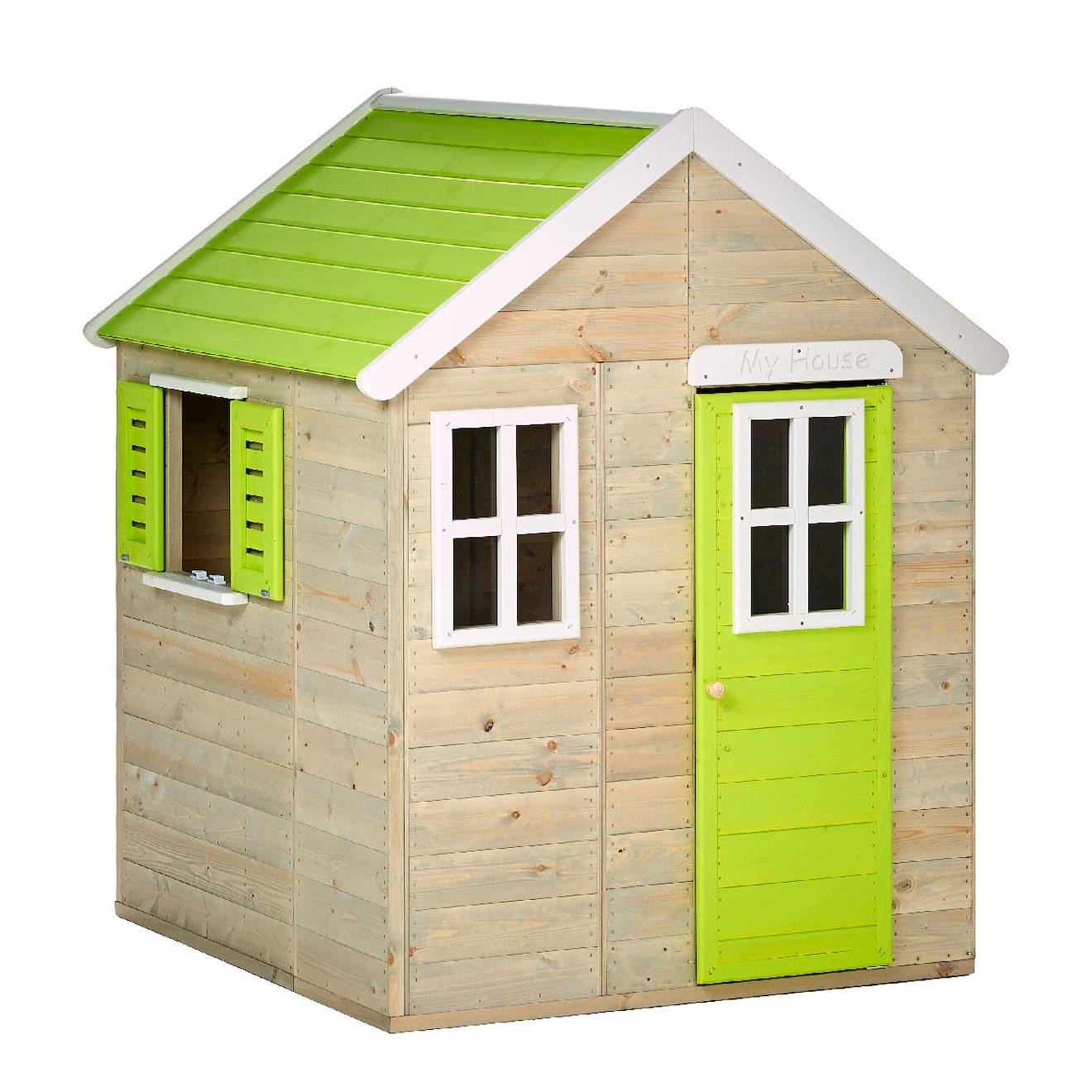 Maison De Jardin Enfant Extérieur - Cabane En Bois Avec Plancher - Toit Étanche Multi-couleurs