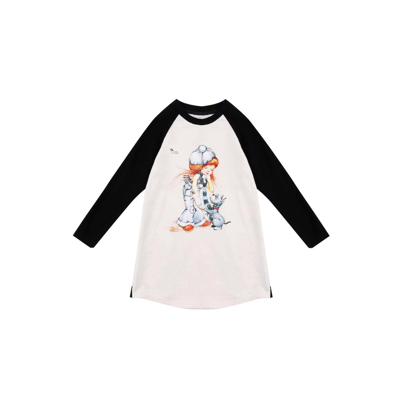 Robe Sweat Dessin Poulbot Baby Beige Noir
