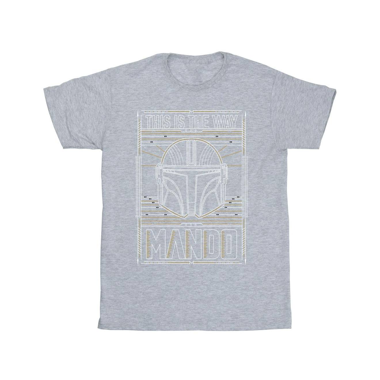 T-shirt The Mandalorian The Way Coton Star Wars Gris Chiné