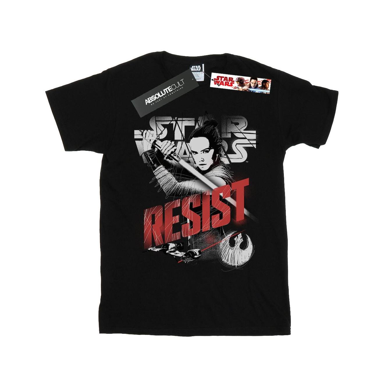 T-shirt The Last Jedi Resist Coton Star Wars Noir