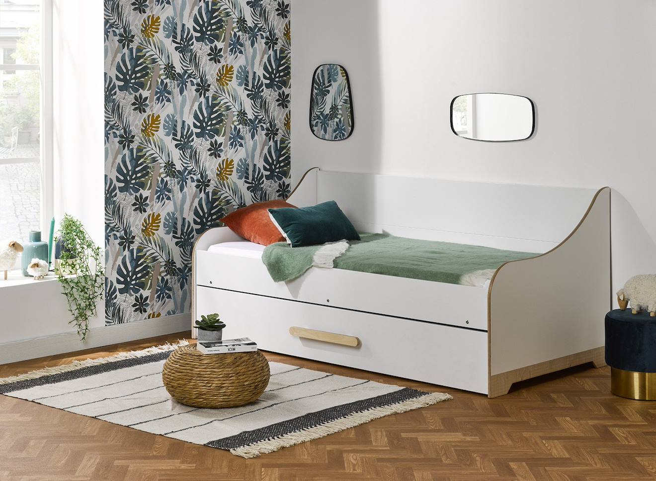 Lit Banquette Gigogne Boréal Blanc & Bois