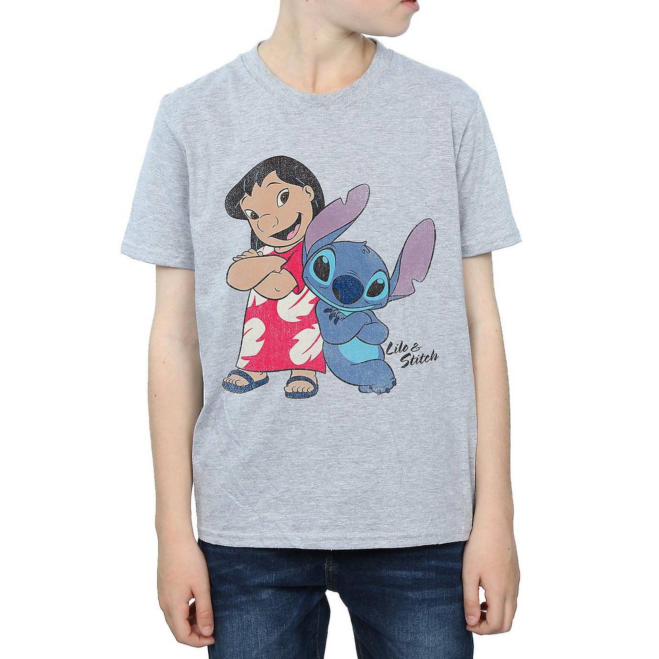 T-shirt Coton Classic Lilo & Stitch Gris Chiné