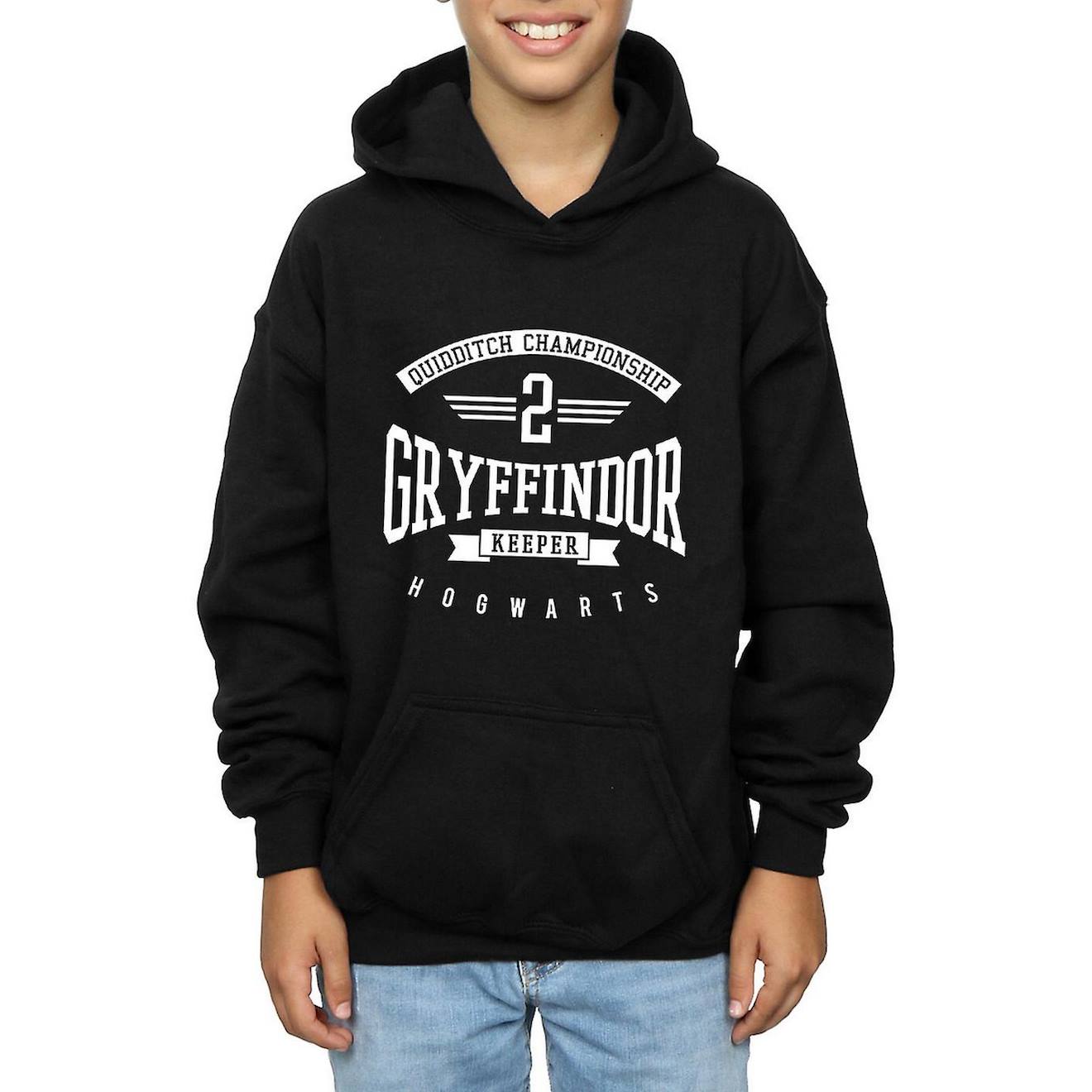 Sweat À Capuche En Coton Peigné De Qualité Supérieure Harry Potter Gryffindor Keeper Noir