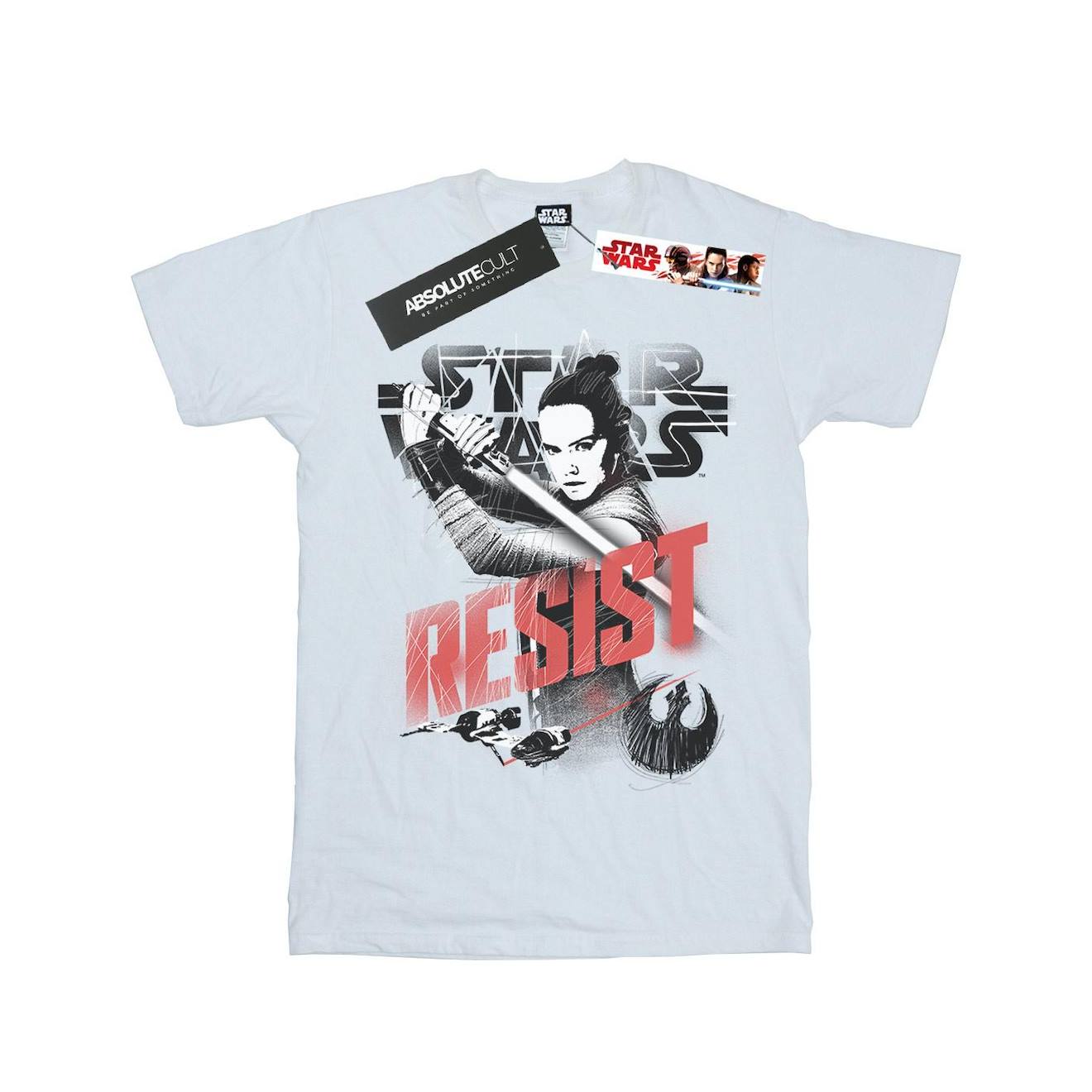 T-shirt The Last Jedi Resist Coton Star Wars Blanc